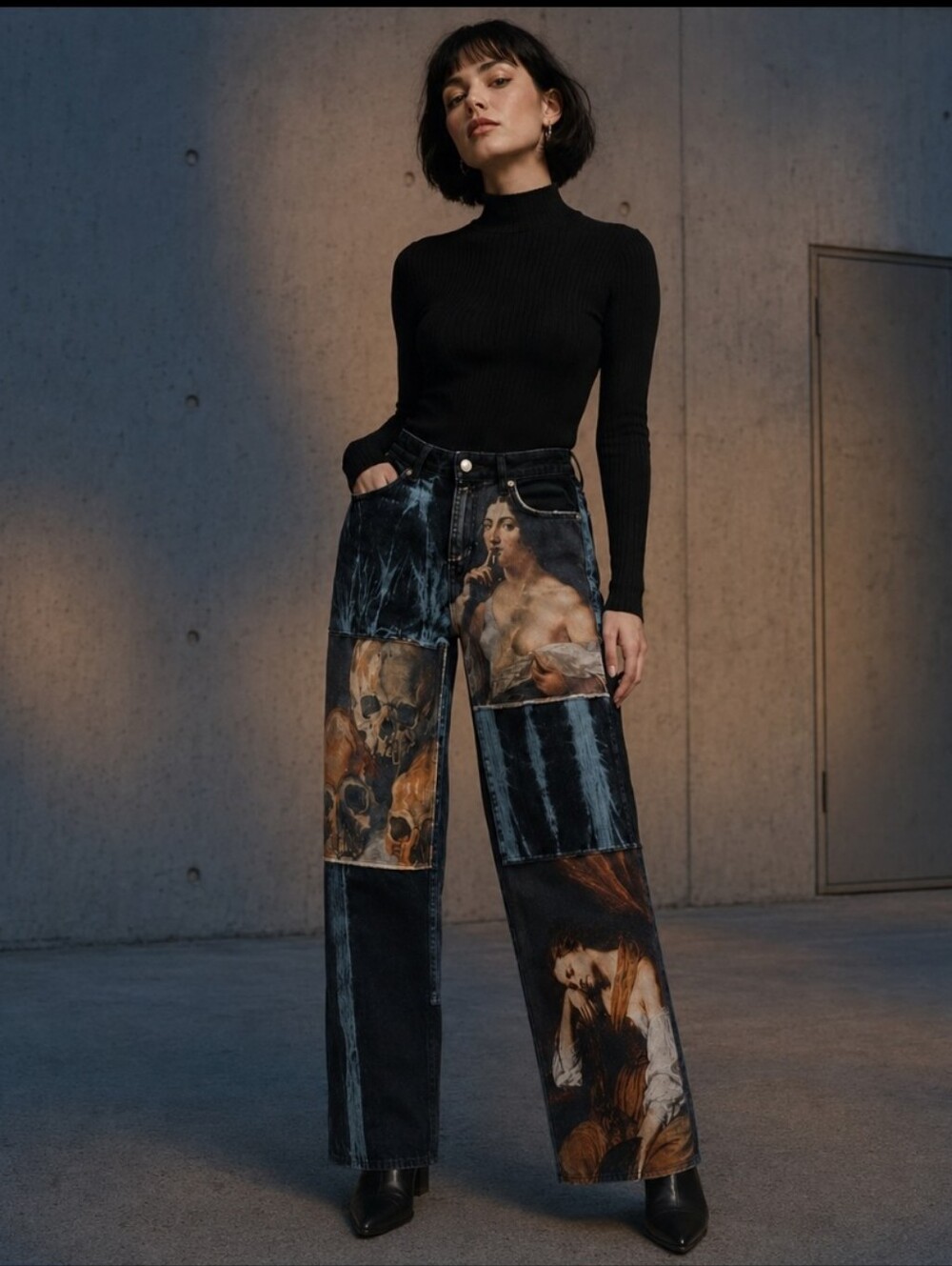 Dolls Kill Current Mood Into The Fantasy Renaissance Patchwork Jeans XS Goth Y2K